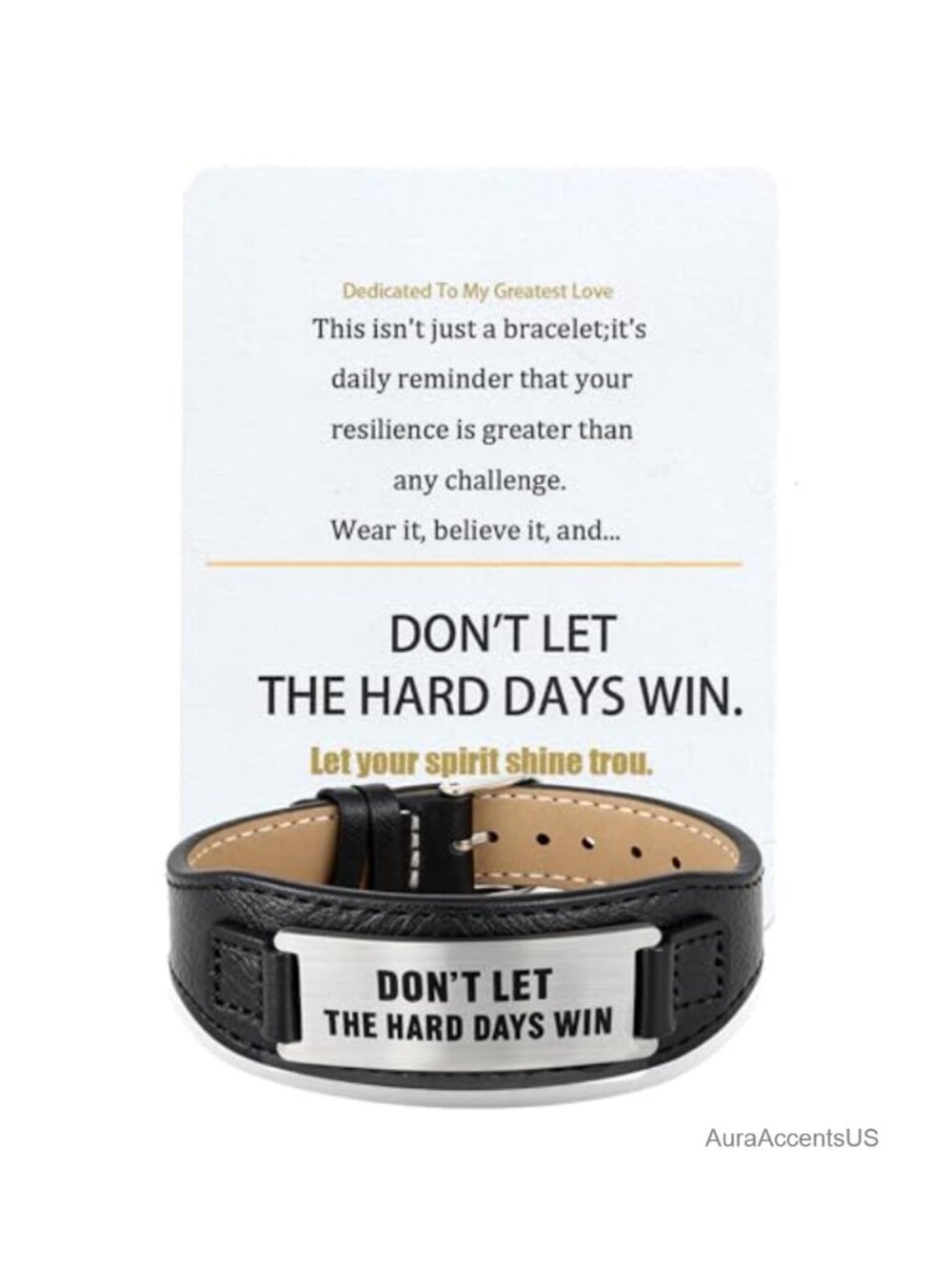 Genuine Leather Cuff Bracelet Men Inspirational Faith Adjustable